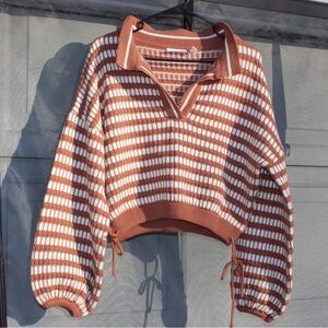 Willow Root Medium Striped Cropped Sweater